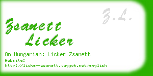 zsanett licker business card